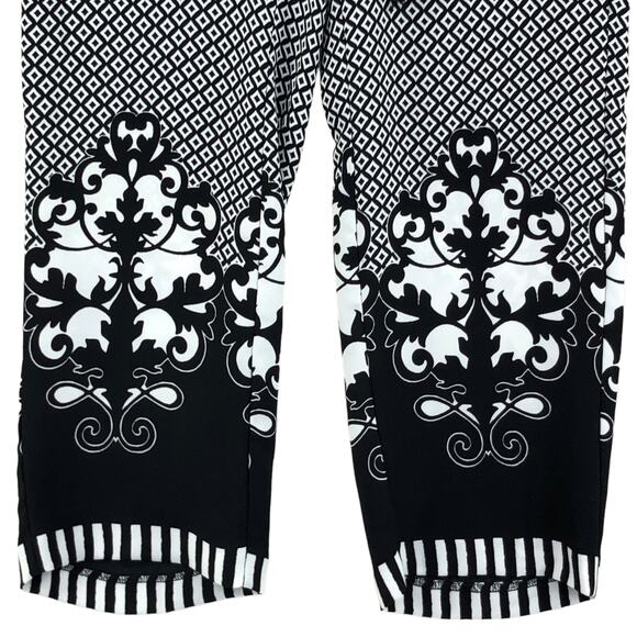 Chicos Womens Size 0 US 4 Pants Geometric Print Wide Leg Pull On Black TINY FLAW - Picture 6 of 15